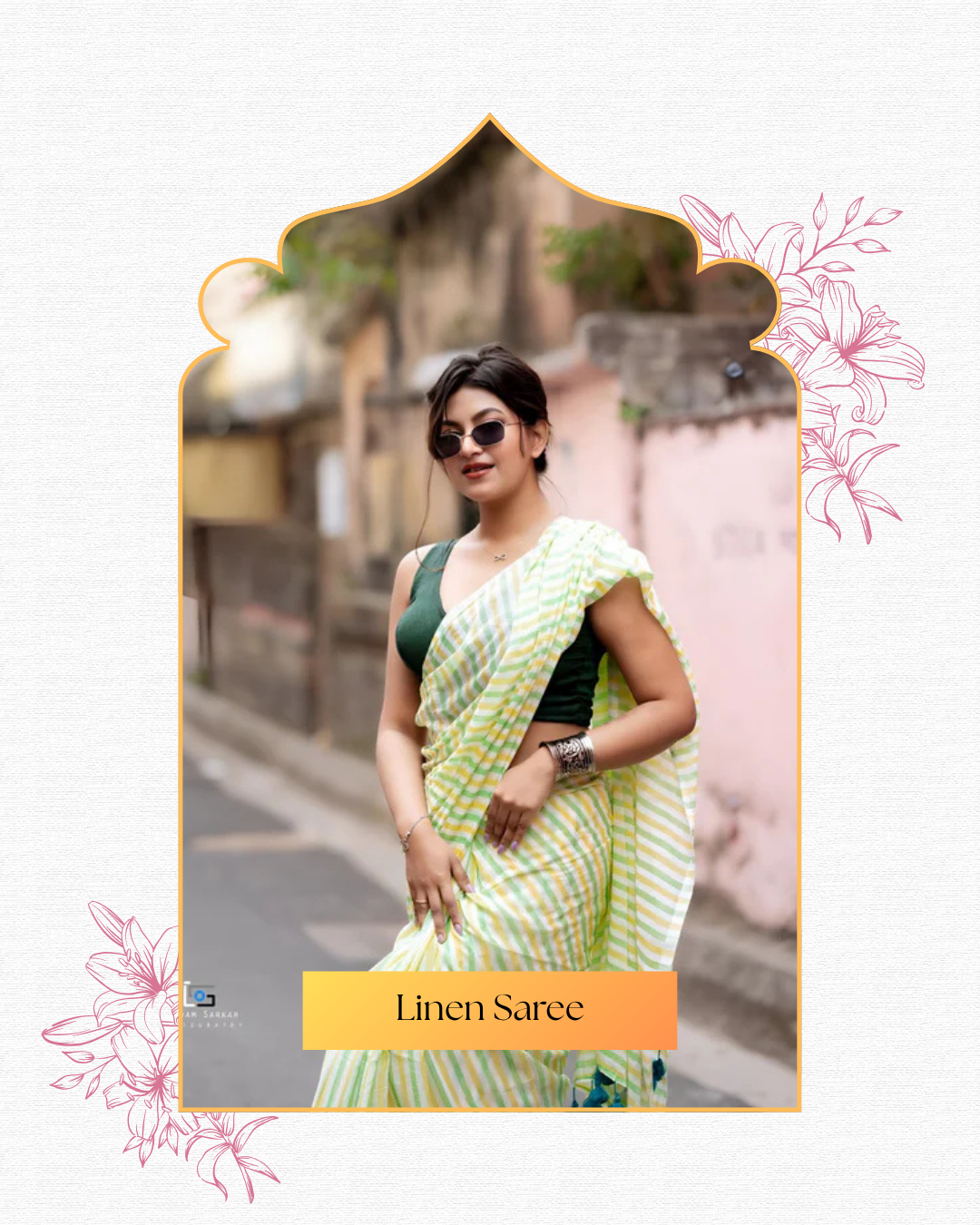 Linen saree