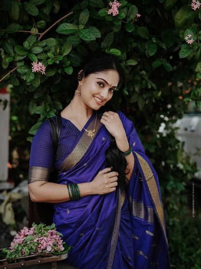 Maheshwari Silk Coton Saree - Wine