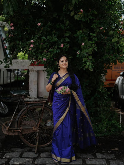 Maheshwari Silk Coton Saree - Wine