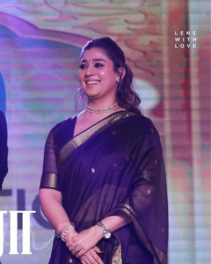 Maheshwari Silk Coton Saree - Wine