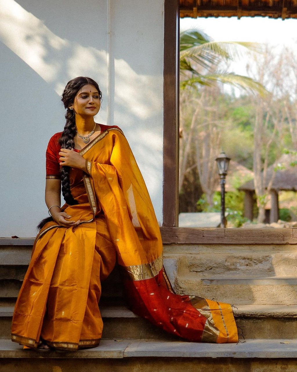 Mustard Yellow Premium Cotton Silk Saree With Classy Blouse And Tassels