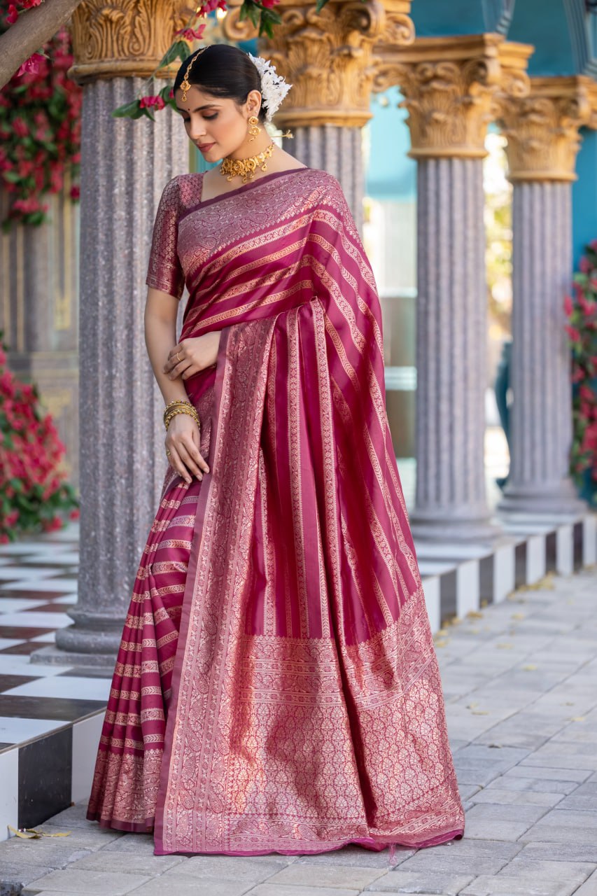 Embellished Kanjivaram Pure Silk, Art Silk Saree  (Pink)
