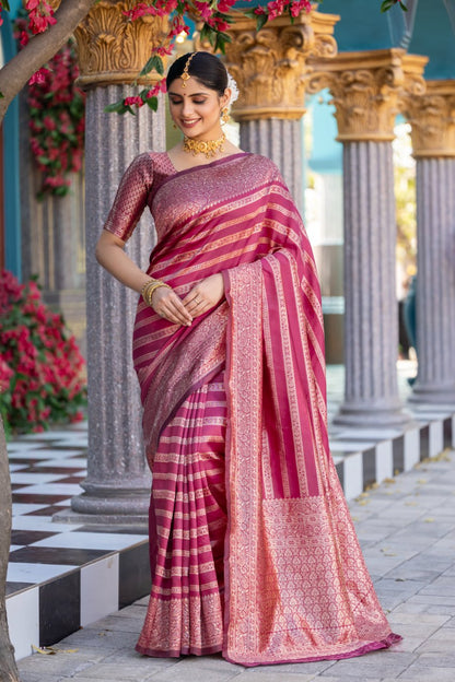 Embellished Kanjivaram Pure Silk, Art Silk Saree  (Pink)