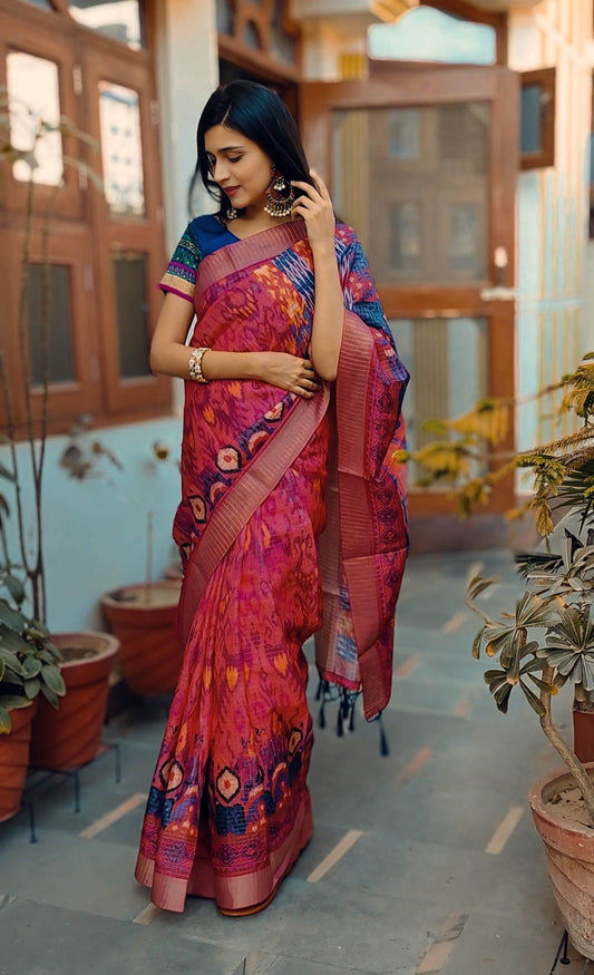 Women's Mysore Silk Digital Print Saree