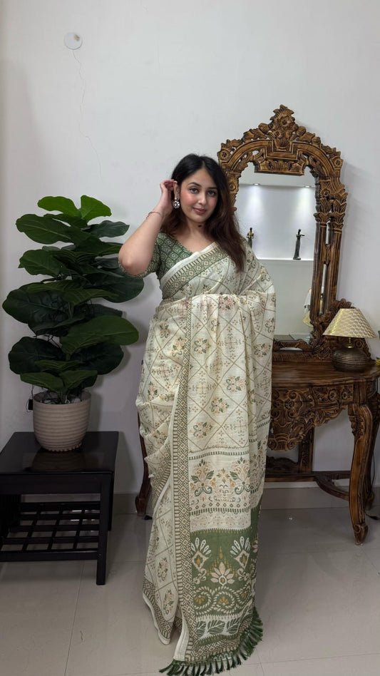 Elegant Pure Cotton Saree with Blouse Piece | Soft & Comfortable Daily Wear Saree