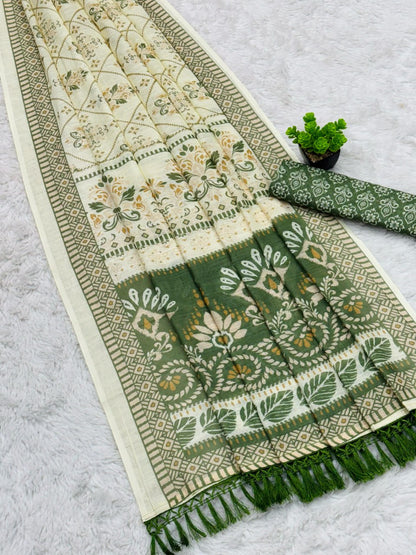 Elegant Pure Cotton Saree with Blouse Piece | Soft & Comfortable Daily Wear Saree