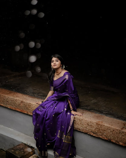 Maheshwari Silk Coton Saree - Wine