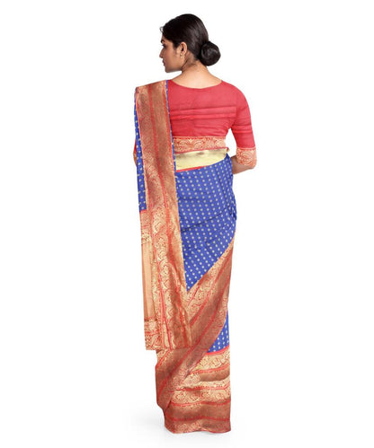 Multicolor Woven Animal Print Embroidered Floral Print Hand Painted Printed Solid/Plain Applique Kanjivaram Jacquard Pure Silk Saree