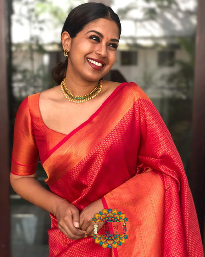 Banarasi Silk Zari Border Saree with Weaving Work
