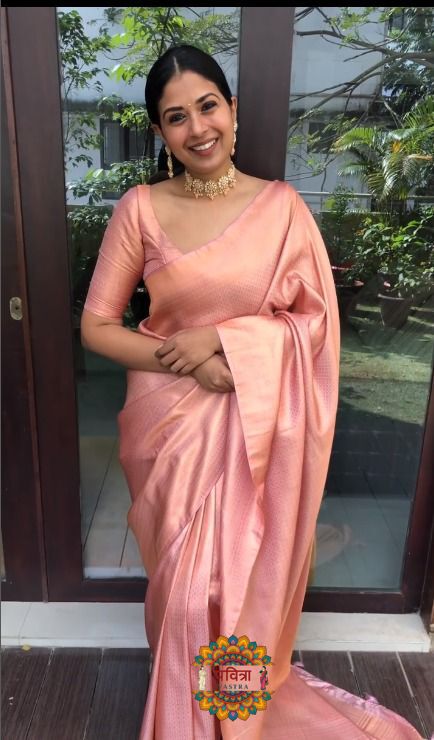 Banarasi Silk Zari Border Saree with Weaving Work