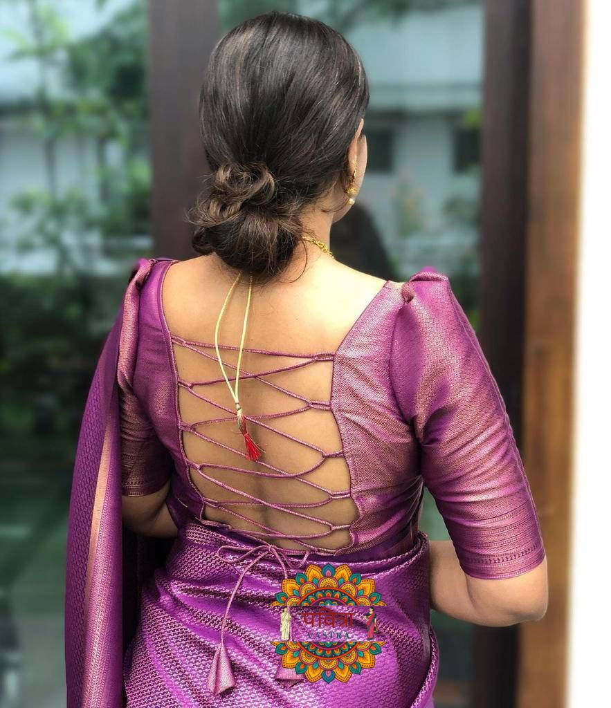 Banarasi Silk Zari Border Saree with Weaving Work