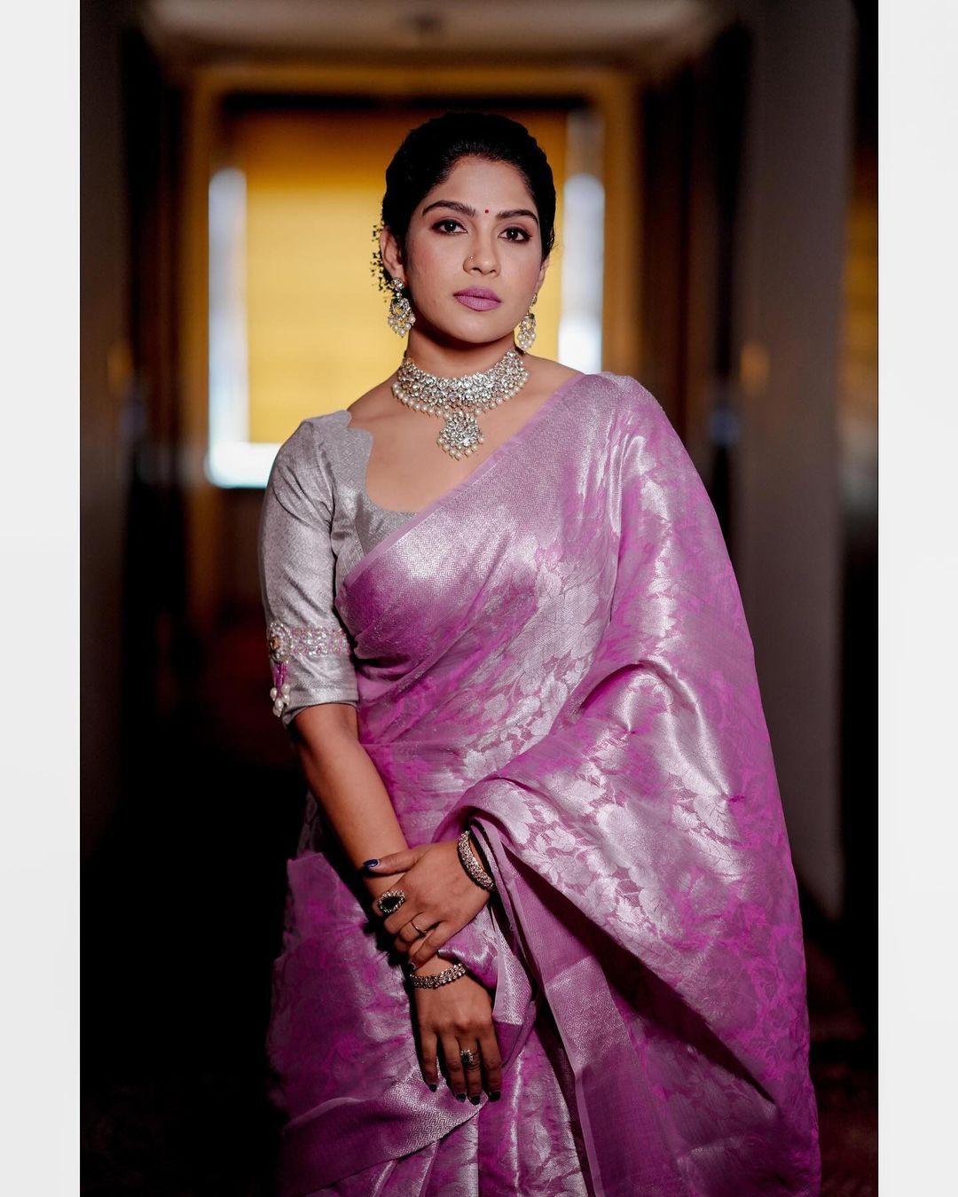 Pink Kanjivaramsoft Lichi Silk Cloth With Original Silver Zari Saree With Unstitched Blouse Piece For Women