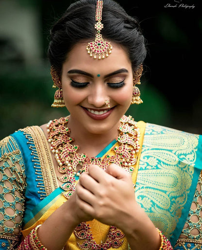 Yellow Soft Lichi Silk Saree Jacquard Work Perfect Classical Wear With Unstitched Blouse Piece