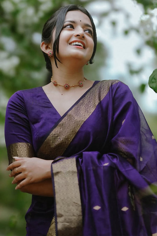 Maheshwari Silk Coton Saree - Wine