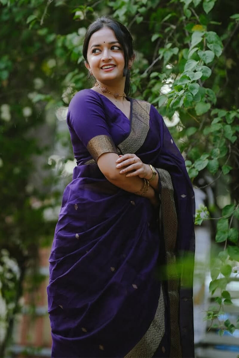 Maheshwari Silk Coton Saree - Wine