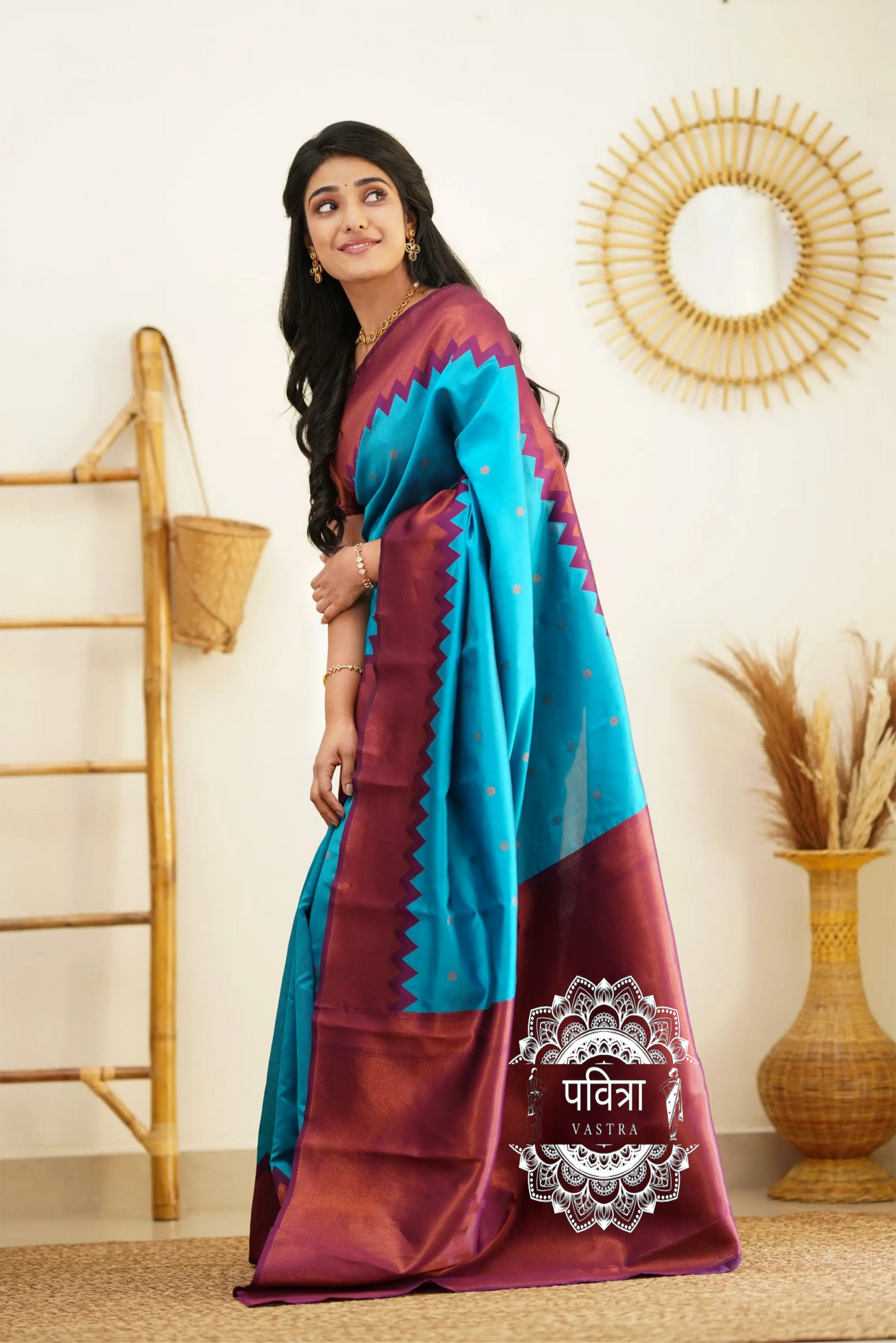 Soft Silk Saree with Contrast Border For Women