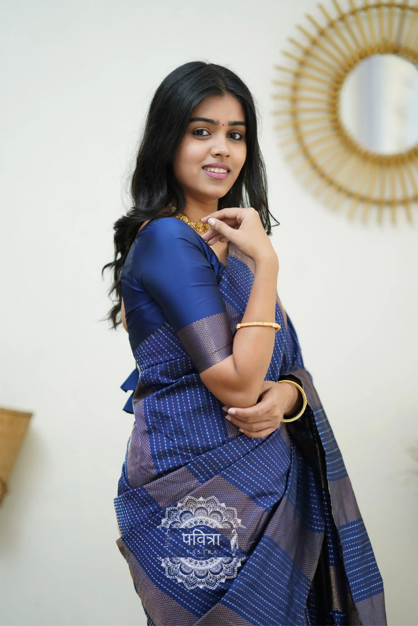 Striped Woven Design Designer Banarasi Saree For Women