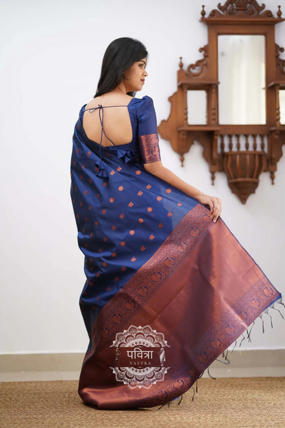 Banarasi Style Pure Kanjivaram Silk Jacquard Kanchipuram Pattu Saree With Un-Stiched Blouse For Women