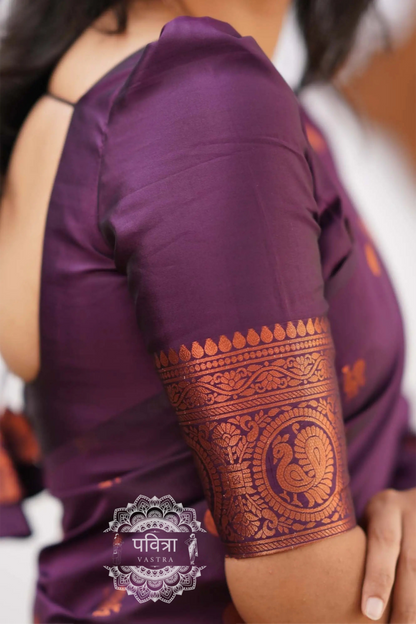 Banarasi Style Pure Kanjivaram Silk Jacquard Kanchipuram Pattu Saree With Un-Stiched Blouse For Women