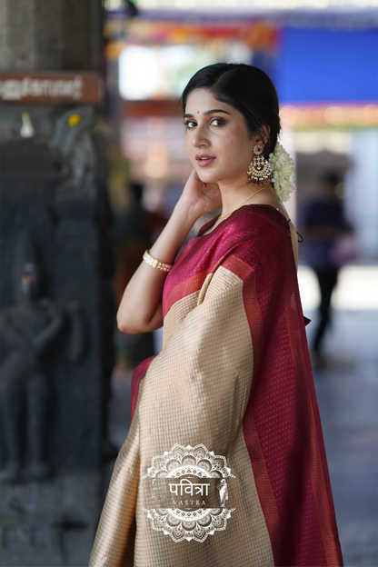 Banarasi Woven Saree with Contrast Border