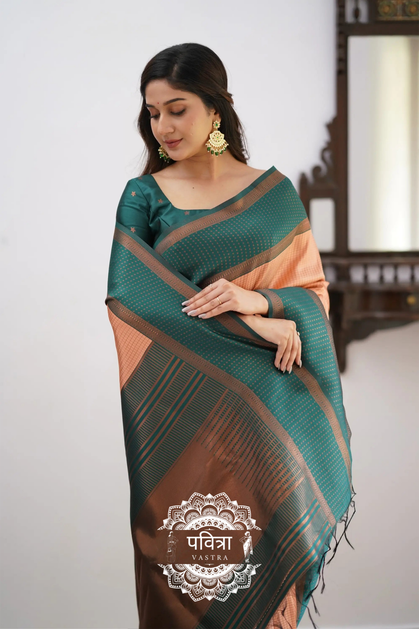Banarasi Woven Saree with Contrast Border