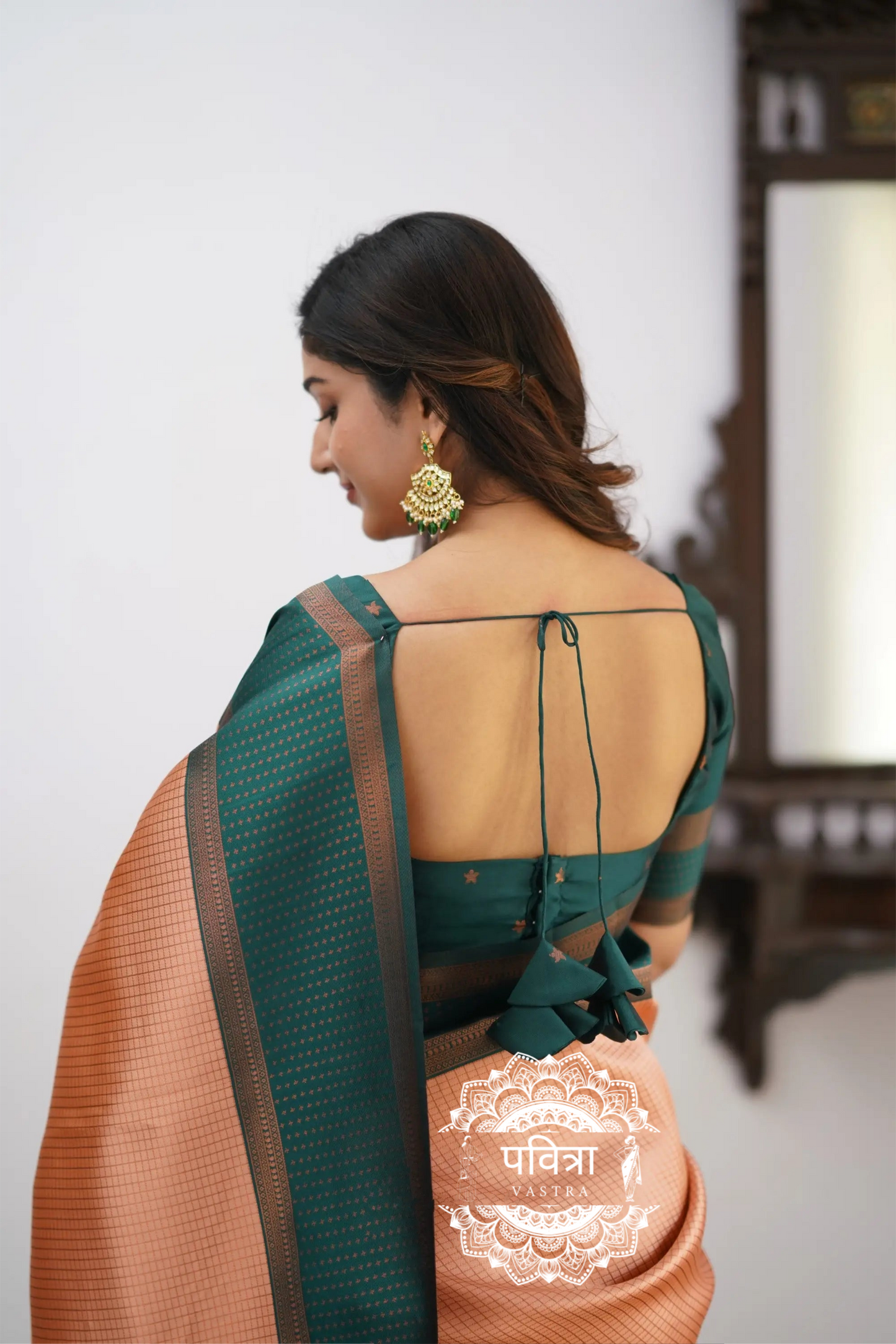 Banarasi Woven Saree with Contrast Border