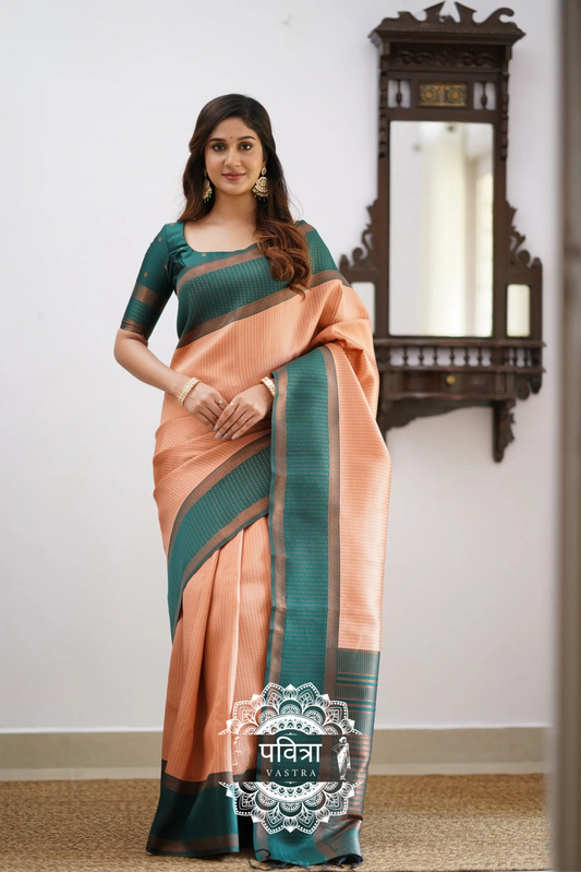 Banarasi Woven Saree with Contrast Border