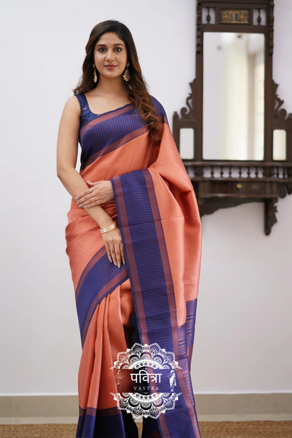 Banarasi Woven Saree with Contrast Border