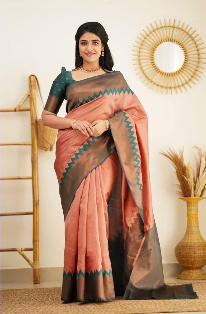 Soft Silk Saree with Contrast Border For Women