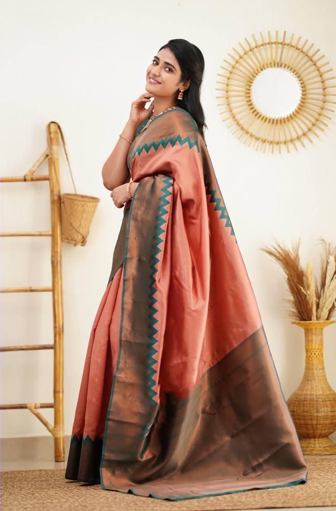 Soft Silk Saree with Contrast Border For Women