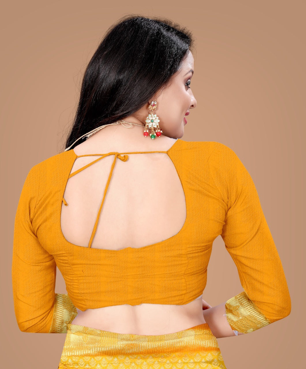 Gold Yellow Kanjivaram Soft Silk Banarasi Style Saree With Unstitching Blouse Piece For Women