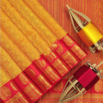 Yellow Woven Bollywood Jacquard Soft Lichi Silk Saree With Unstitching Blouse Piece For Women