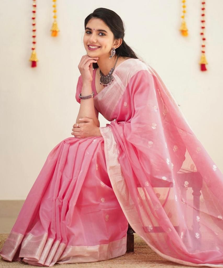 Banarasi Style Pure Kanjivaram Silk Jacquard Kanchipuram Pattu Saree With Un-Stiched Blouse For Women
