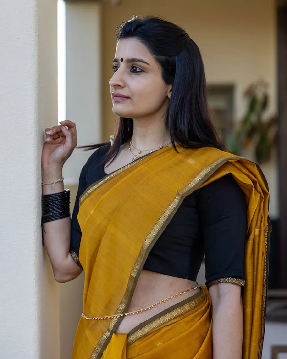 Mustard Yellow Premium Cotton Silk Saree With Classy Blouse And Tassels