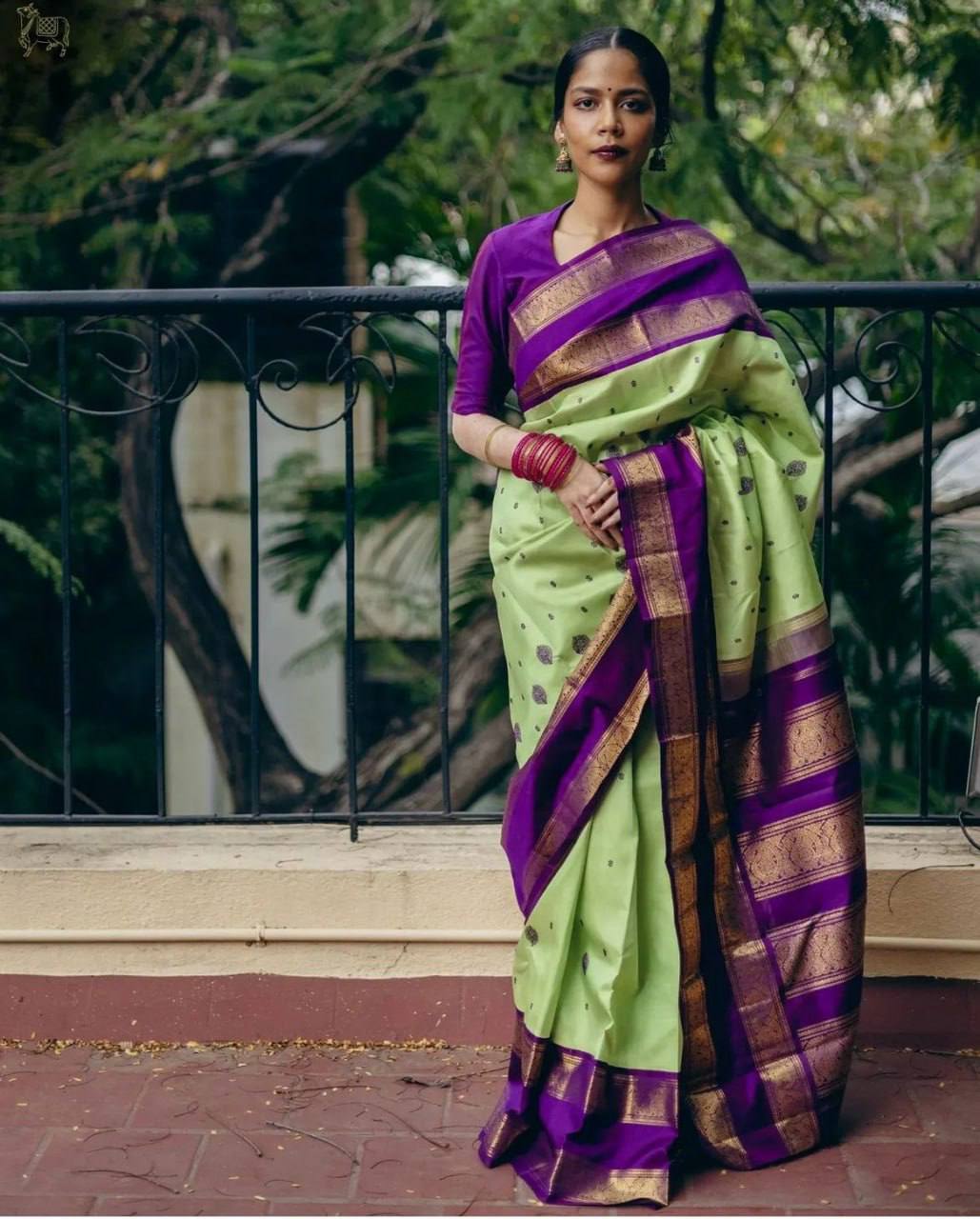 Women Woven Saree with Contrast Border