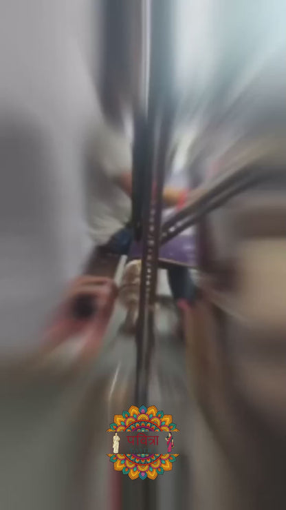 Maheshwari Silk Cotton Saree - Purple And Pink