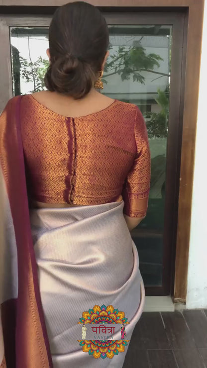 Women's Beautiful Banarasi Silk Zari Work Saree With Unstiched Blouse Piece