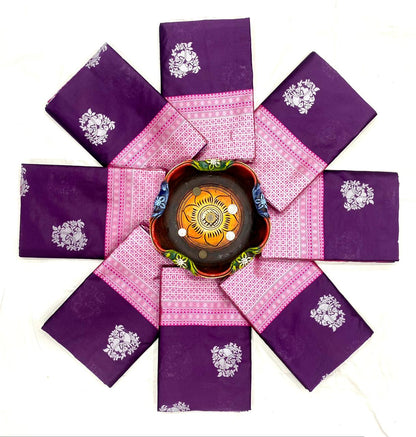 Purple Woven Banarasi Pure Silk Saree With Unstitching Blouse Piece For Women