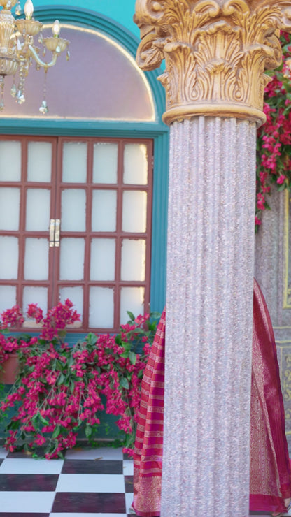 Embellished Kanjivaram Pure Silk, Art Silk Saree  (Pink)