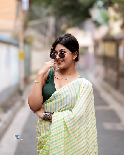 DESIGNER PURE LINEN PRINTED SAREE