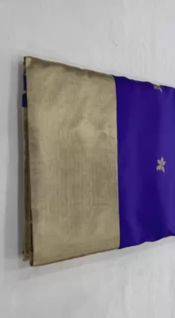 Royal Blue Soft Silk Saree With Blouse Piece