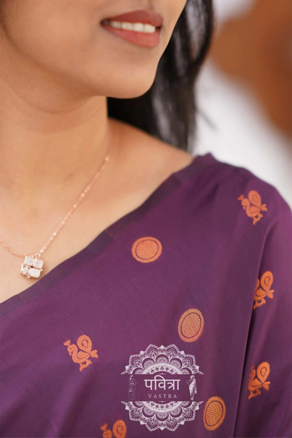 Banarasi Style Pure Kanjivaram Silk Jacquard Kanchipuram Pattu Saree With Un-Stiched Blouse For Women