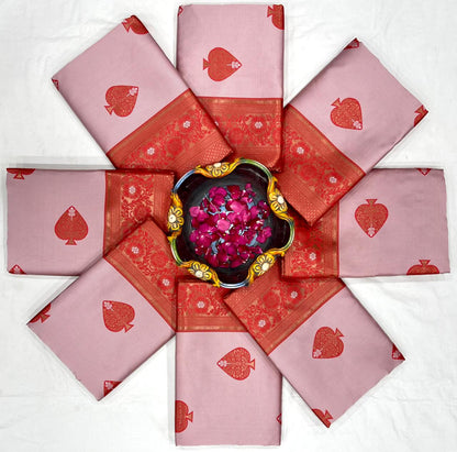 Pink Woven Kanjivaram Soft Lichi Silk Saree With Unstitched Blouse Piece For Women