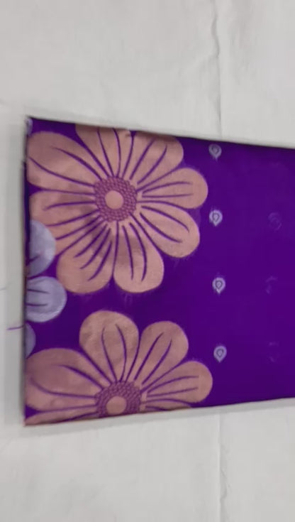 Purple Ellegance Soft Silk Gold Copper Saree With Blouse