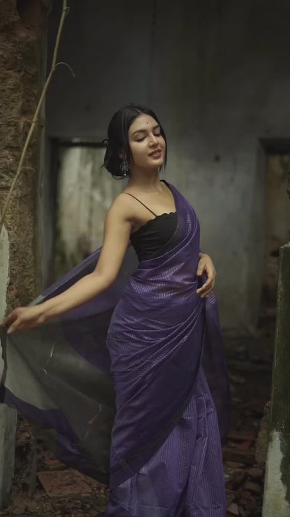 Woven Daily Wear Jacquard, Art Silk Saree  (Blue)