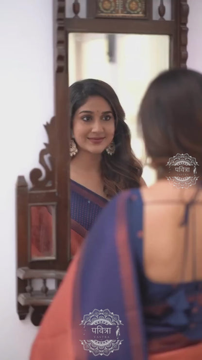 Banarasi Woven Saree with Contrast Border