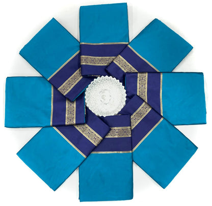 Woven Banarasi Jacquard Saree  (Blue)