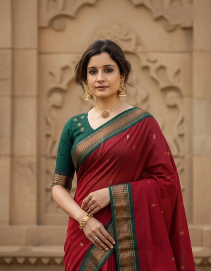 Woven Kanjeevaram, Banarasi Silk Jacquard Soft Silk Saree